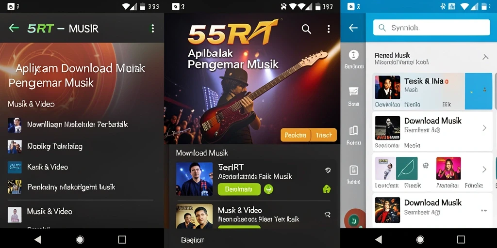 Antarmuka pengguna 55RT untuk Download Musik yang intuitif dan menarik.