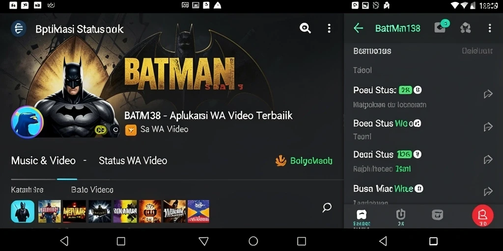 Tampilan antarmuka BATMAN138 yang intuitif dan menarik untuk Status WA Video.