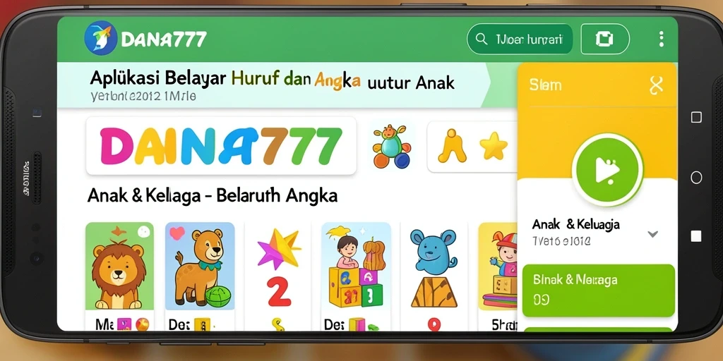 Tampilan antarmuka aplikasi DANA777 yang menarik untuk anak.