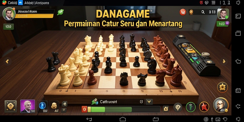 Antarmuka permainan Catur yang menarik dengan fitur-fitur utama.