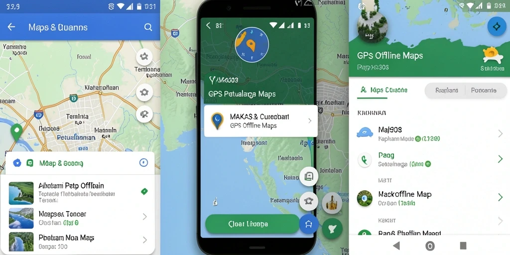 Tampilan antarmuka KAKA303 dengan fitur GPS Offline Maps yang intuitif.