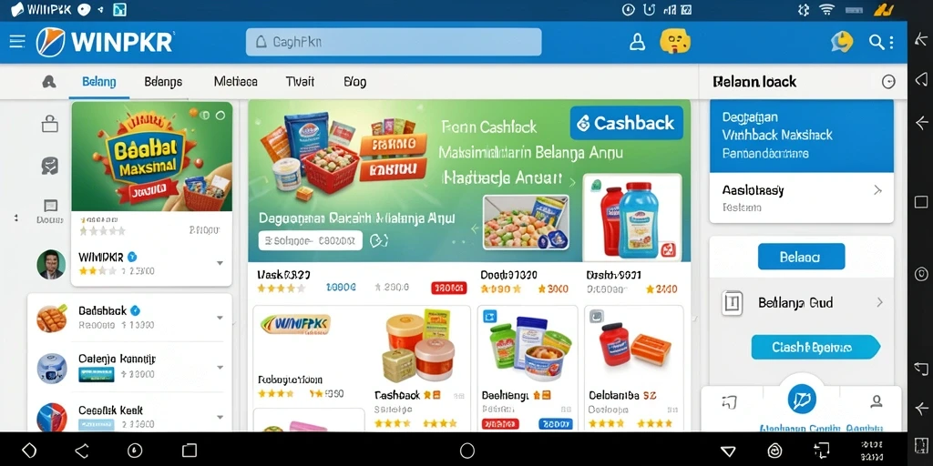 Antarmuka utama WINPKR yang menampilkan fitur Cashback.