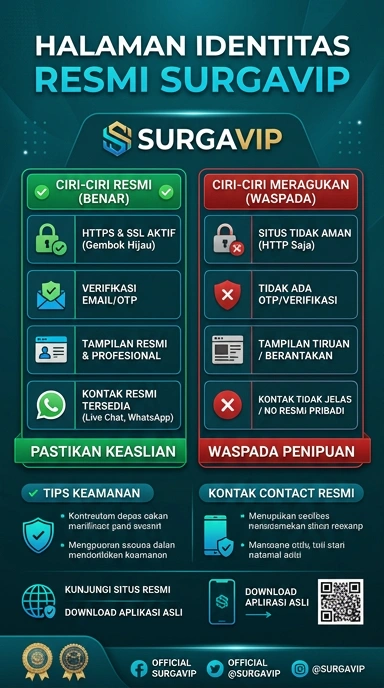 Tampilan kanal resmi surgavip